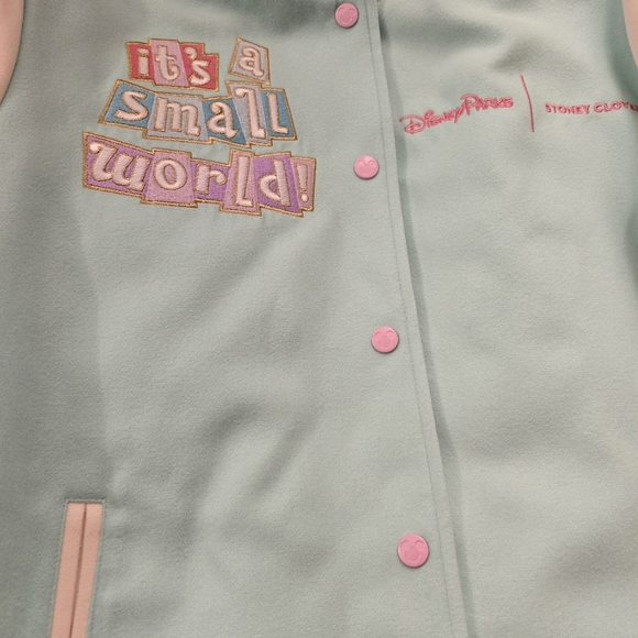 New Stoney Clover Lane Small World Varsity Jacket Coat Disney Embroidery Patch - Picture 6 of 10